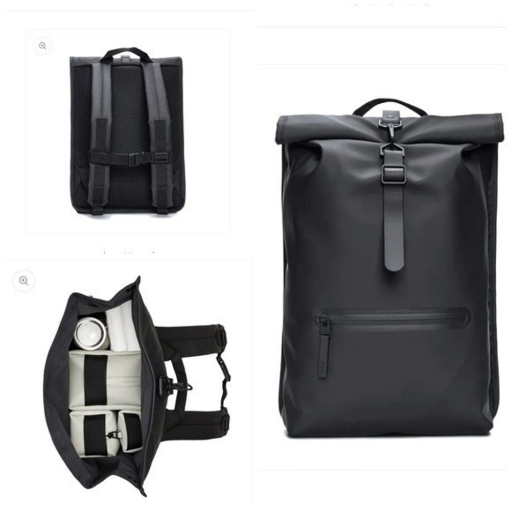 RAINS Rolltop Rucksack W3 backpack waterproof backpack‎ black NWT